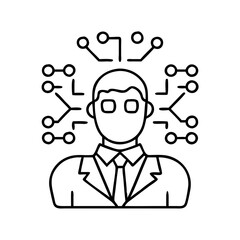 multi agent ai icon, multi agent ai line art - simple line art of multi agent ai, perfect for multi agent ai logos and icons