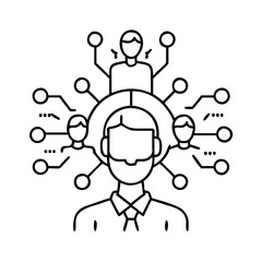 multi agent ai icon, multi agent ai line art - simple line art of multi agent ai, perfect for multi agent ai logos and icons