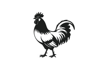 A simple chicken silhouette black vector artwork illustration

