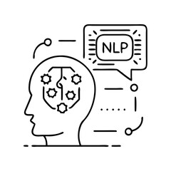 natural language processing nlp icon, natural language processing nlp line art - simple line art of natural language processing nlp, perfect for natural language processing nlp logos and icons
