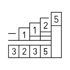 numbers chart icon, numbers chart line art - simple line art of numbers chart, perfect for numbers chart logos and icons
