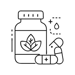 nutritional supplement icon, nutritional supplement line art - simple line art of nutritional supplement, perfect for nutritional supplement logos and icons