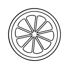orange slice icon, orange slice line art - simple line art of orange slice, perfect for orange slice logos and icons