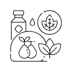 organic food icon, organic food line art - simple line art of organic food, perfect for organic food logos and icons