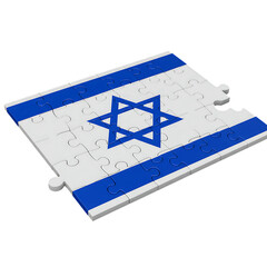 Star of David Flag Puzzle Design on Transparent Background


