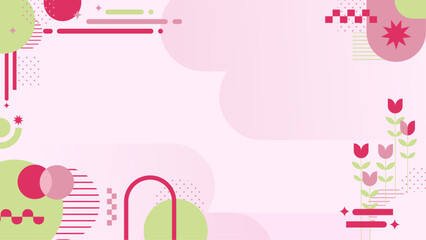 Pink Flat Abstract Design Geometric Background