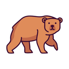 Grizzly bear or polar bear silhouette flat vector icon for animal wildlife apps and websites