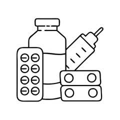 pharmaceuticals icon, pharmaceuticals line art - simple line art of pharmaceuticals, perfect for pharmaceuticals logos and icons