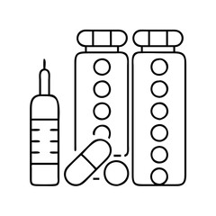 pharmaceuticals icon, pharmaceuticals line art - simple line art of pharmaceuticals, perfect for pharmaceuticals logos and icons