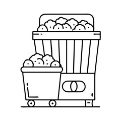 popcorn machine icon, popcorn machine line art - simple line art of popcorn machine, perfect for popcorn machine logos and icons