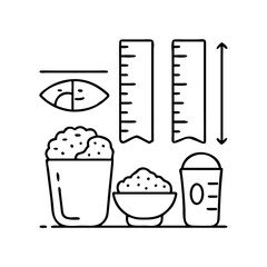 portion size guide icon, portion size guide line art - simple line art of portion size guide, perfect for portion size guide logos and icons