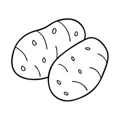 potato icon, potato line art - simple line art of potato, perfect for potato logos and icons