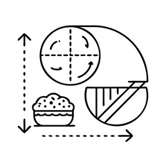 portion size guide icon, portion size guide line art - simple line art of portion size guide, perfect for portion size guide logos and icons