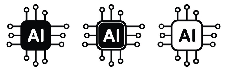 Generative AI  icon. Artificial intelligence Vector illustration Web Icon Collection
