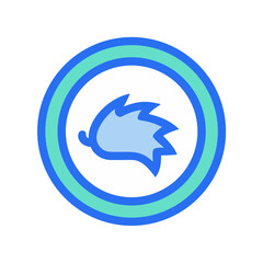 Leaf Icon in Blue Circle, Plant Symbol