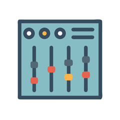 Sound Mixing Console Flat Icon Illustration Isolated