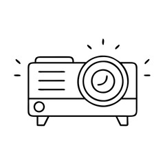 projector icon, projector line art - simple line art of projector, perfect for projector logos and icons