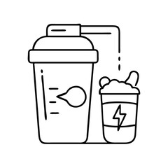 protein shake icon, protein shake line art - simple line art of protein shake, perfect for protein shake logos and icons