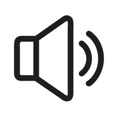 Sound volume icon on black background: media symbol