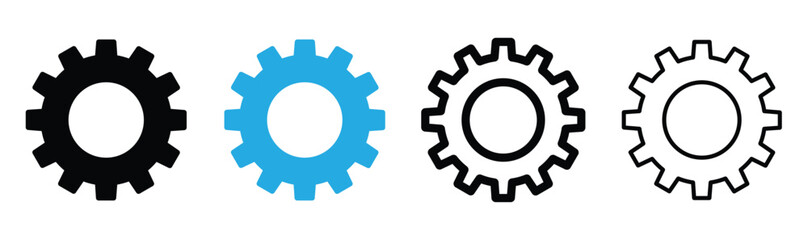 
Gear setting icon set. Cog wheel icon. Gear wheel vector linear icon for use in any purpose
