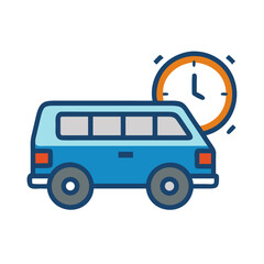 Timely Delivery Van Icon: Fast Shipping and Service