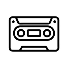 Obraz premium cassette black linear isolated vector illustration 