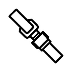 seatbelt black linear isolated vector 
