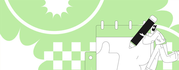 Check-in character flat vector concept operation hand-drawn illustration
