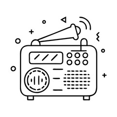 radio ad icon, radio ad line art - simple line art of radio ad, perfect for radio ad logos and icons