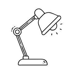 reading lamp icon, reading lamp line art - simple line art of reading lamp, perfect for reading lamp logos and icons