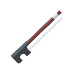 Illustration of a cello bow against a black backdrop