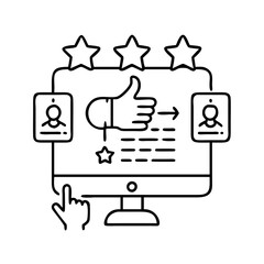 recommendation system icon, recommendation system line art - simple line art of recommendation system, perfect for recommendation system logos and icons