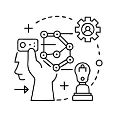 reinforcement learning icon, reinforcement learning line art - simple line art of reinforcement learning, perfect for reinforcement learning logos and icons