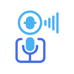 Voice Assistant Icon, AI, Chatbot, Microphone and Audio