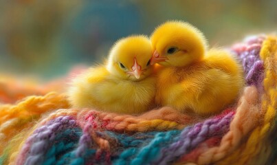  Newborn yellow chicks