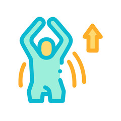 Obraz premium Active Stretching with Upward Arrow, Fitness and Health