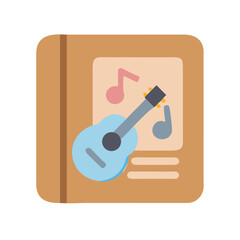 Guitar Music Book Cover Vector Graphic Illustration