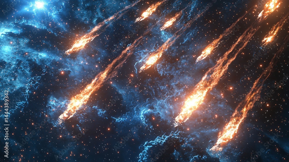Wall mural mesmerizing nebula with glimmering star in the background illuminating the cosmic canvas with stunni