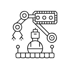 robotics icon, robotics line art - simple line art of robotics, perfect for robotics logos and icons