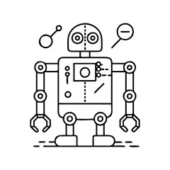 robotics icon, robotics line art - simple line art of robotics, perfect for robotics logos and icons