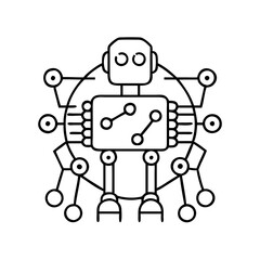 robotics icon, robotics line art - simple line art of robotics, perfect for robotics logos and icons