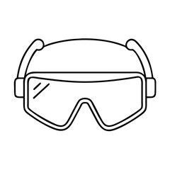 safety goggles icon, safety goggles line art - simple line art of safety goggles, perfect for safety goggles logos and icons