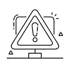 safety warning icon, safety warning line art - simple line art of safety warning, perfect for safety warning logos and icons