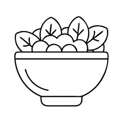 salad bowl icon, salad bowl line art - simple line art of salad bowl, perfect for salad bowl logos and icons