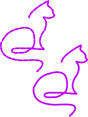 Minimalist line art of sitting cat.