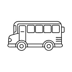 school bus icon, school bus line art - simple line art of school bus, perfect for school bus logos and icons