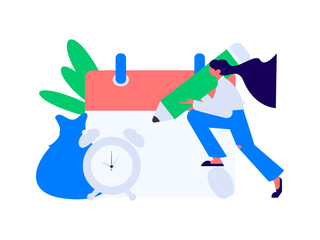 Check-in character flat vector concept operation hand-drawn illustration
