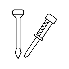 screwdriver and nail icon, screwdriver and nail line art - simple line art of screwdriver and nail, perfect for screwdriver and nail logos and icons