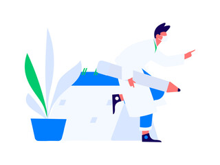 Check-in character flat vector concept operation hand-drawn illustration
