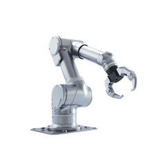 Precision Engineering: Modern Industrial Robotic Arm in a Futuristic Setting